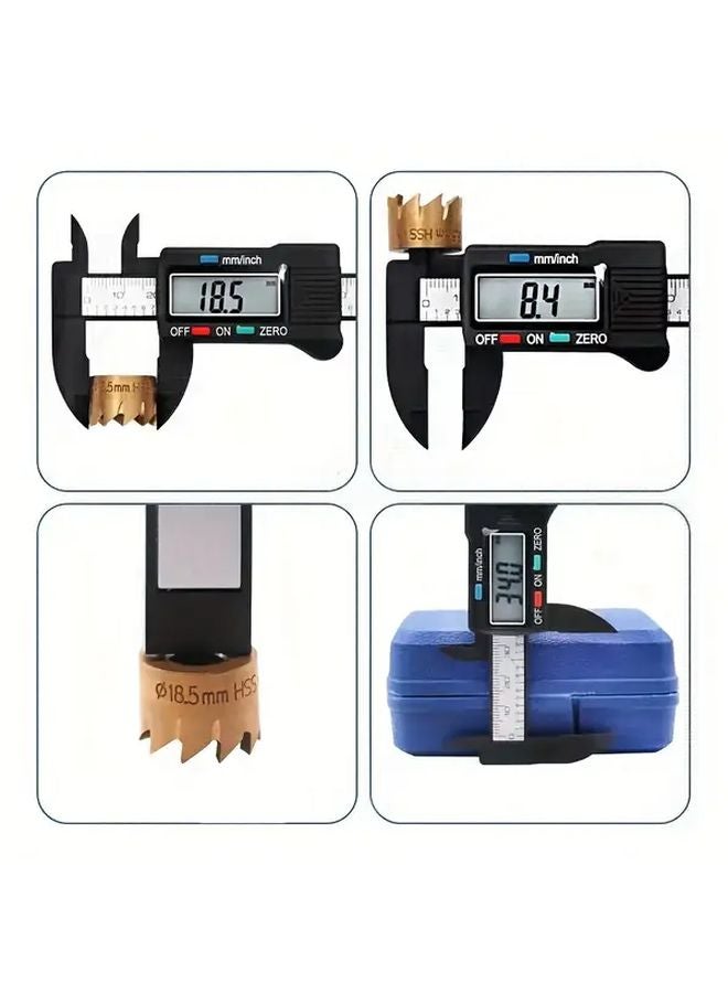 Digital Caliper 150mm 100mm Carbon Fiber ABS Battery Powered Precision Measurement - Image 4
