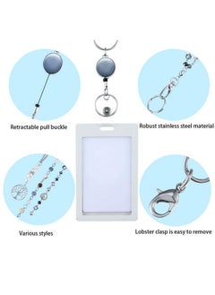 3 Pcs Id Badge Lanyard Necklace With Id Holder Clip Stainless Steel Beaded Chain Retractable Badge Reel Valentine (Chic Style) - pzsku/ZBC335008226B86263083Z/45/_/1735214646/9361cf11-9538-4ebc-b7ce-1aa5369fdccb