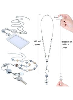 3 Pcs Id Badge Lanyard Necklace With Id Holder Clip Stainless Steel Beaded Chain Retractable Badge Reel Valentine (Chic Style) - pzsku/ZBC335008226B86263083Z/45/_/1735214883/28467b10-db5c-4282-a485-2a053c352c3d