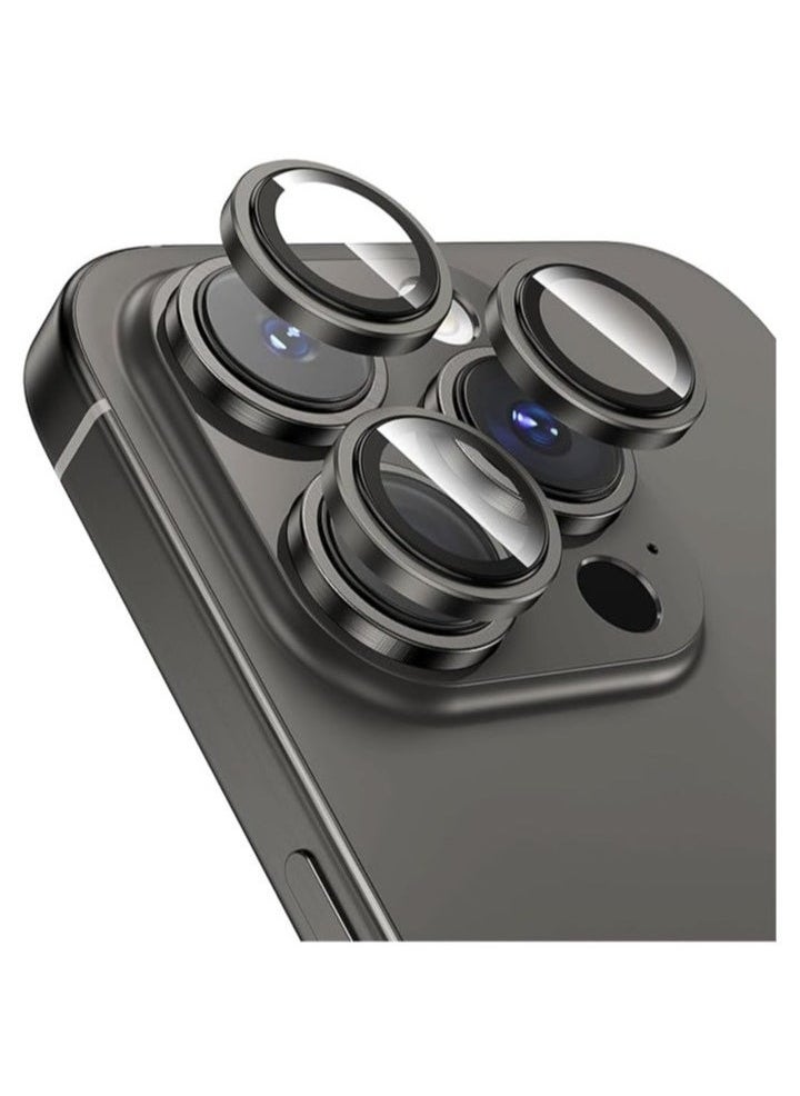 wexon - Camera Lens Protector for iPhone 16 Pro Max, 9H Hardness Tempered Glass Single Ring Cover, HD Clear, No Impact on Photography Quality, 3 Pack - Black - Image 1