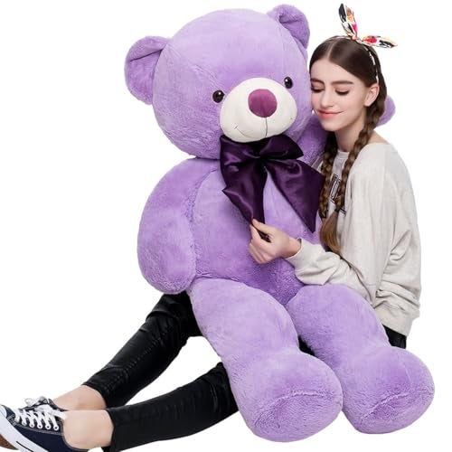 Toys Studio Large Teddy Bear 47 Inch 4ft Giant Purple Teddy Bear for Baby Shower Decorations Big Plush Toy for Kids Girls Women Christmas Valentines Day - Image 5