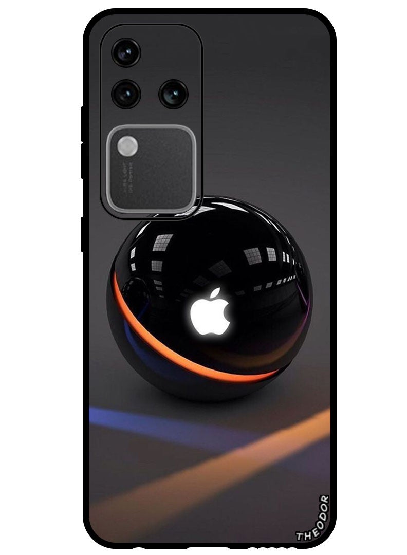 Theodor Protective Case Anti Scratch Shock Proof Bumper Cover For Vivo S18 Pro Apple Logo on Black Ball - Image 1