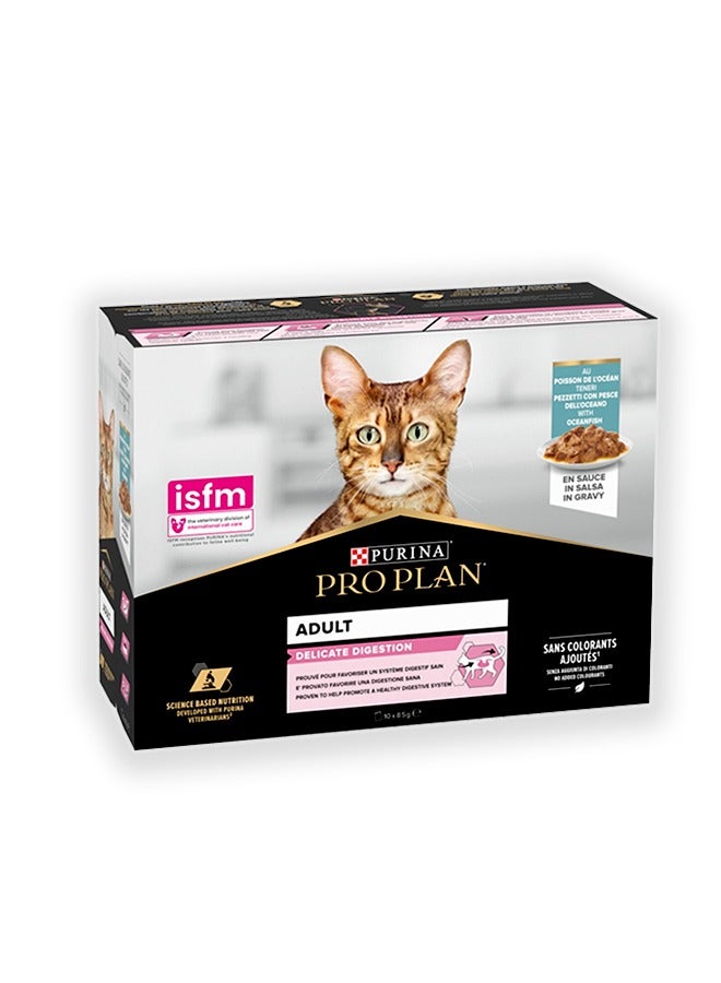 PURINA Pro Plan Delicate Cat Food Ocean fish In Gravy - 85G (Pack Of 10) - Image 1