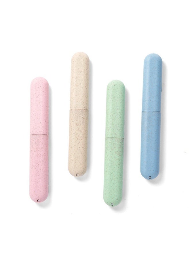 LANGMANNI Travel and Business Travel Portable Toothbrush Protective Cover Nordic Simple Wheat Straw Wash Toothbrush Set Toothbrush Barrel - Image 4