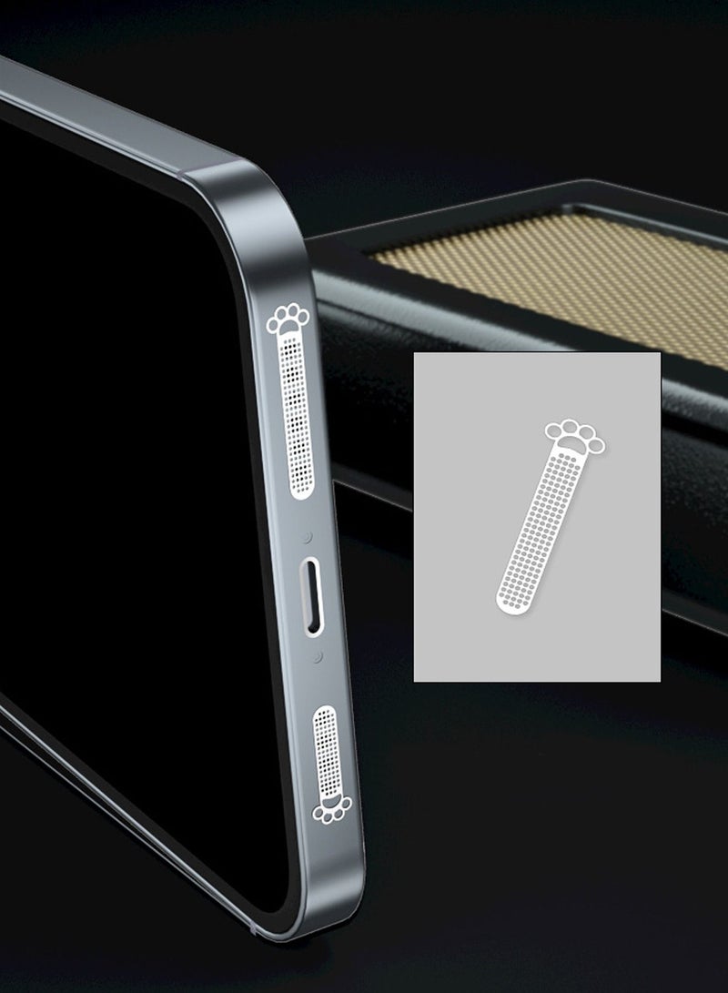 iPhone 14/14 Plus/14 Pro/14 Pro Max Speaker Cover Case Protector Dustproof Mesh Adhesive Stickers, 8PCS Anti Dust Plugs for iPhone 13/13 Pro/13 Pro Max iPhone 12 Series Anti Dust Kit with Tweezers  - Image 4