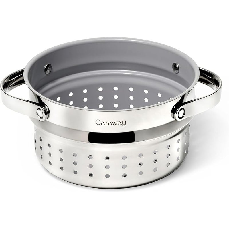 CARAWAY Steamer - Stainless Steel Steamer with Handles - Non Stick, Non Toxic Coating - Steam Veggies, Seafood, and More - Compatible With Our Dutch Oven or Sauce Pan - Small - Image 1