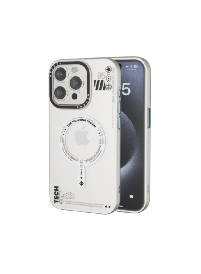 Mezone Tech iPhone 15 Matte MagSafe Case, Shockproof & Anti-Yellowing Phone Case Reinforced Corners with Airguard, White - Image 1