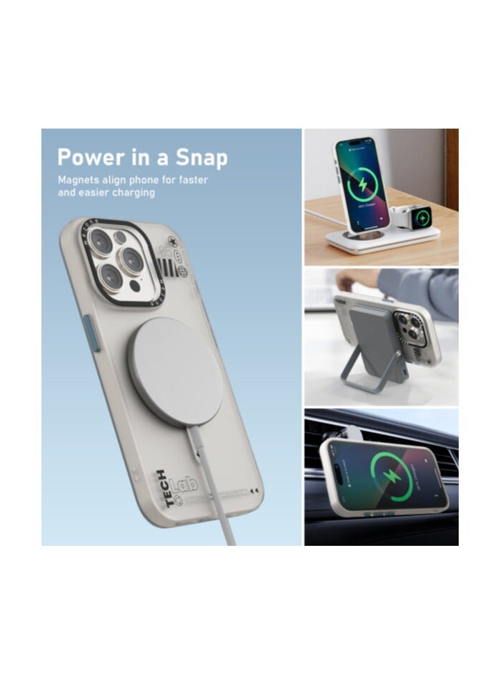 Mezone Tech iPhone 15 Matte MagSafe Case, Shockproof & Anti-Yellowing Phone Case Reinforced Corners with Airguard, White - Image 3