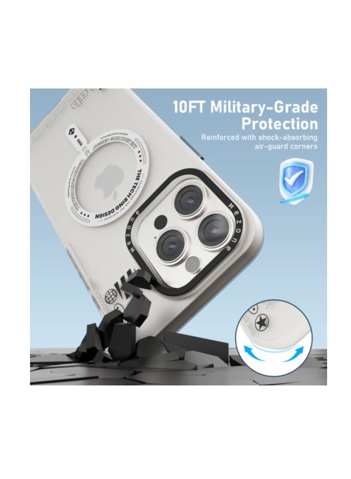 Mezone Tech iPhone 15 Matte MagSafe Case, Shockproof & Anti-Yellowing Phone Case Reinforced Corners with Airguard, White - Image 4