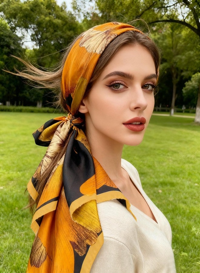 كي-اليوون وشاح مربع كبير من الحرير من كي-إليون، 43 بوصة، وشاح أنيق، وشاح لف الشعر بملمس الحرير، وشاح للنوم ليلاً (VB07) - Image 2