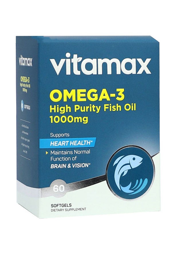 Vitamax - Omega 3 1000MG High Purity Fish Oil Softgel 60's - Image 1