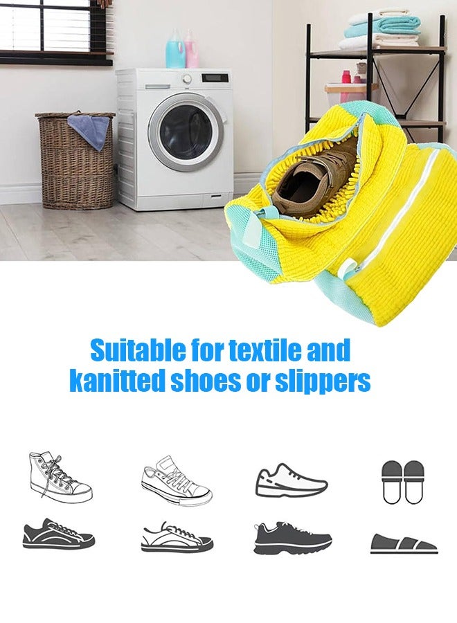 أبيكس شنطة غسيل الاحذية، شنطة تنظيف الاحذية قابلة لاعادة الاستخدام، شنطة غسيل للغسالة والمجفف، قطعتين بلون اصفر - Image 5