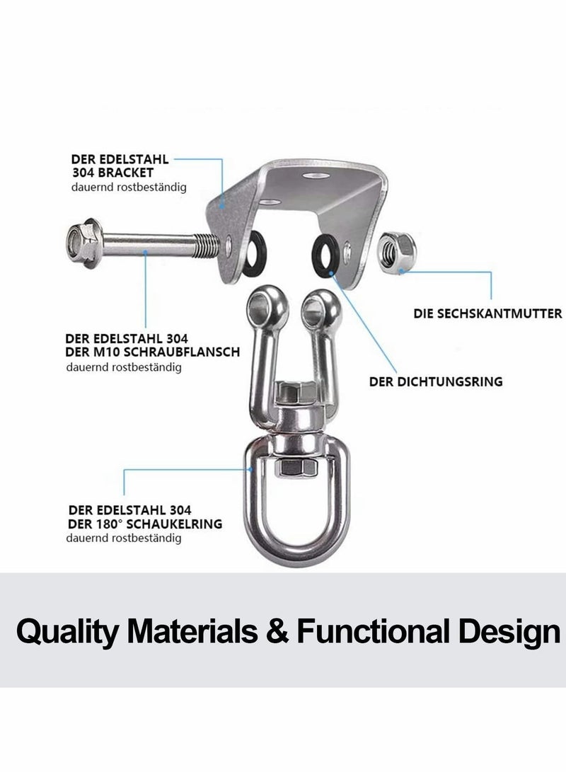 Generic Hammock Hanging Kit Heavy Duty Stainless Steel 360°Rotate Bag Hanger 1200 lb Capacity Antirust Suspension Hooks  - Image 2