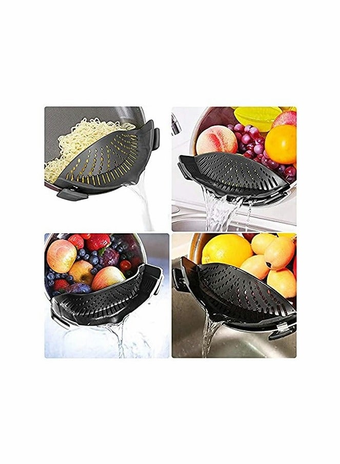 Clip on Strainer, Strainer, Kitchen Flexible Food Colander Durable Safe - Image 3