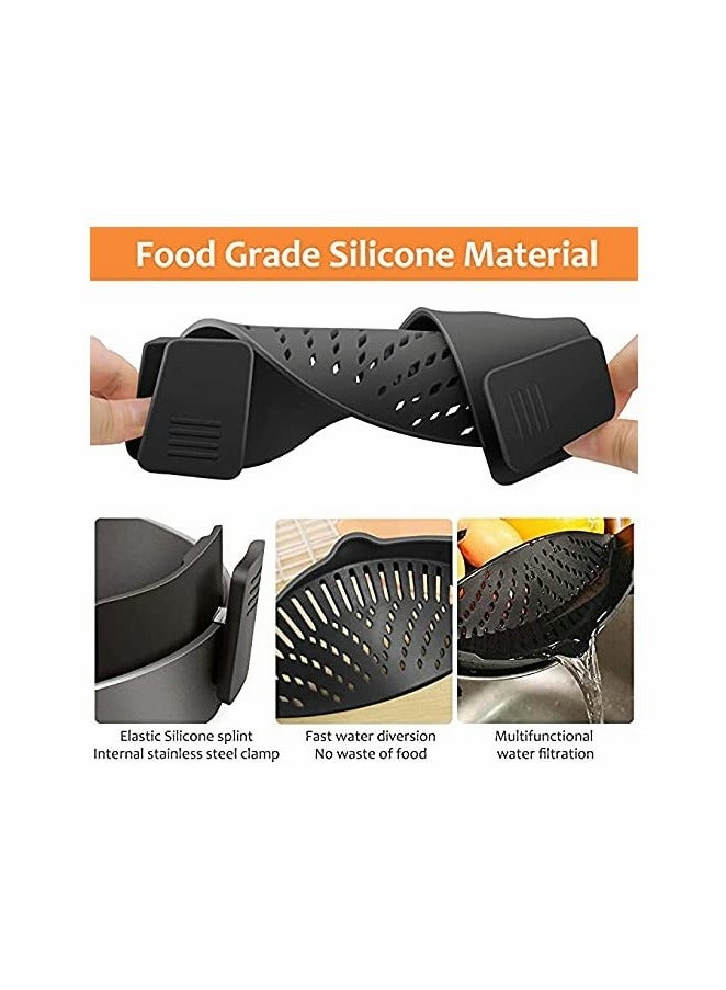 Clip on Strainer, Strainer, Kitchen Flexible Food Colander Durable Safe - Image 4