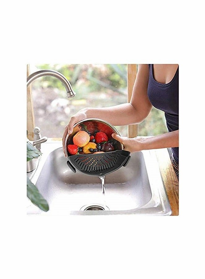 Clip on Strainer, Strainer, Kitchen Flexible Food Colander Durable Safe - Image 2