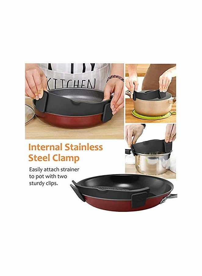 Clip on Strainer, Strainer, Kitchen Flexible Food Colander Durable Safe - Image 5