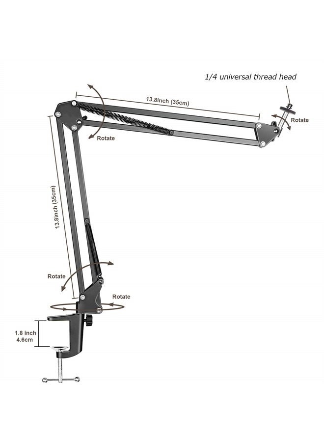 LenTok Overhead Tripod Mount for Camera Webcam Ring Light, Flexible Over Head Arm for iPhone with Phone Holder and Ball Head, Table Stand Accessory for Phone Video Recording Live Stream - Image 2