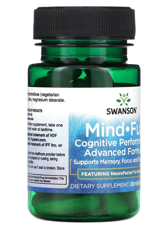 SWANSON Mind-Full Cognitive Performance Advanced Formula 30 Veggie Caps - Image 2