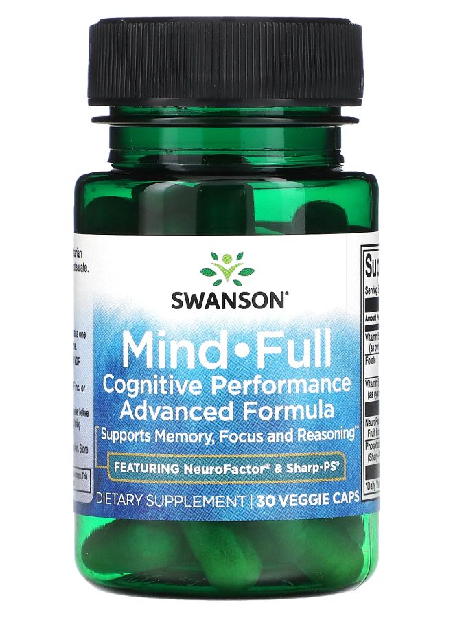 SWANSON Mind-Full Cognitive Performance Advanced Formula 30 Veggie Caps - Image 1