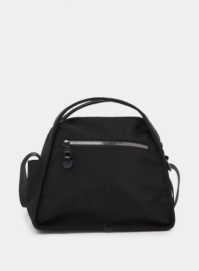 ستايلي Black Solid Shoulder Bag with Dual Handle