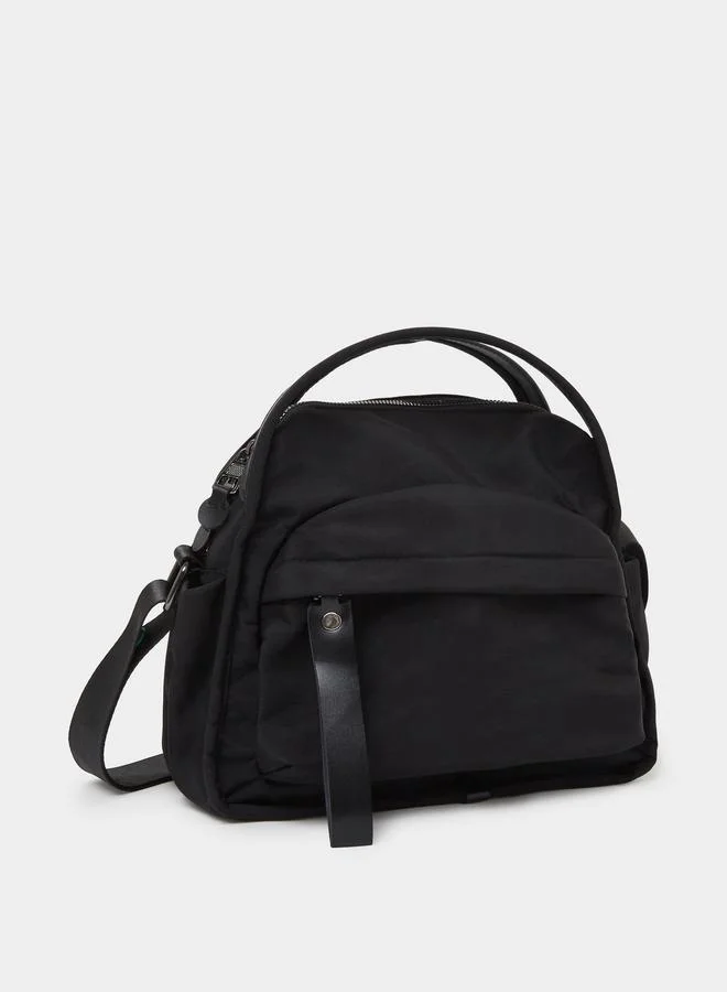 ستايلي Black Solid Shoulder Bag with Dual Handle