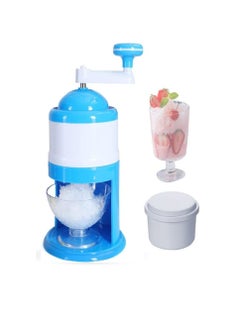Portable Ice Crusher and Shaved Ice Machine with Free Ice Cube Trays Manual Crushed Ice Crusher Shaver For Kids Home (Light Blue)