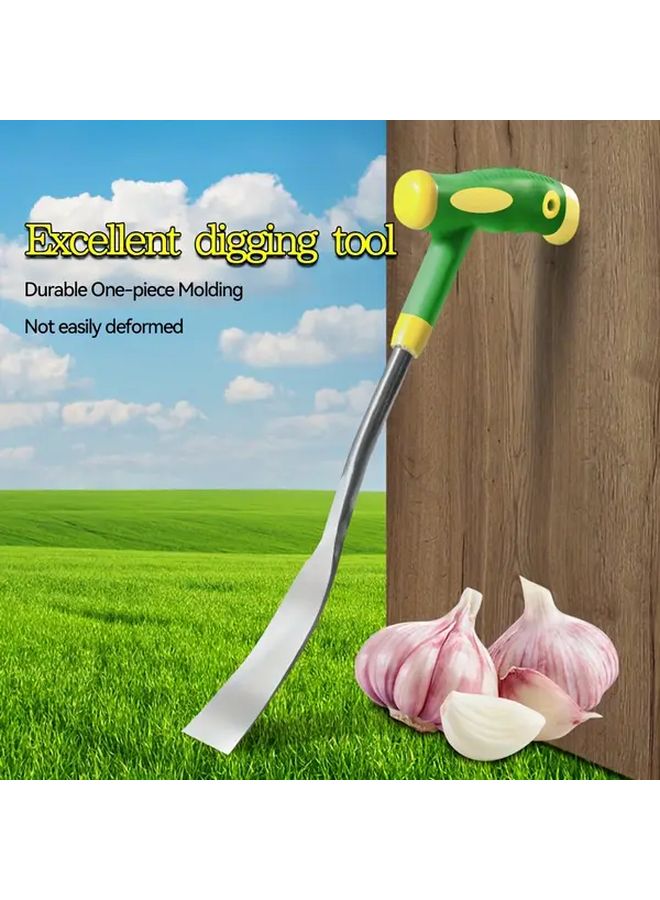 Upgraded Handle Rubber Heavy Duty Wrought Iron Garden Shovel For Planting Digging Soil Loosening - Image 1