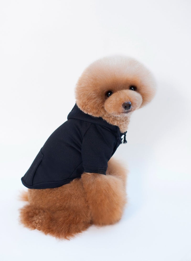 Loquat Pet dog hoodie with a hat Black - Image 2