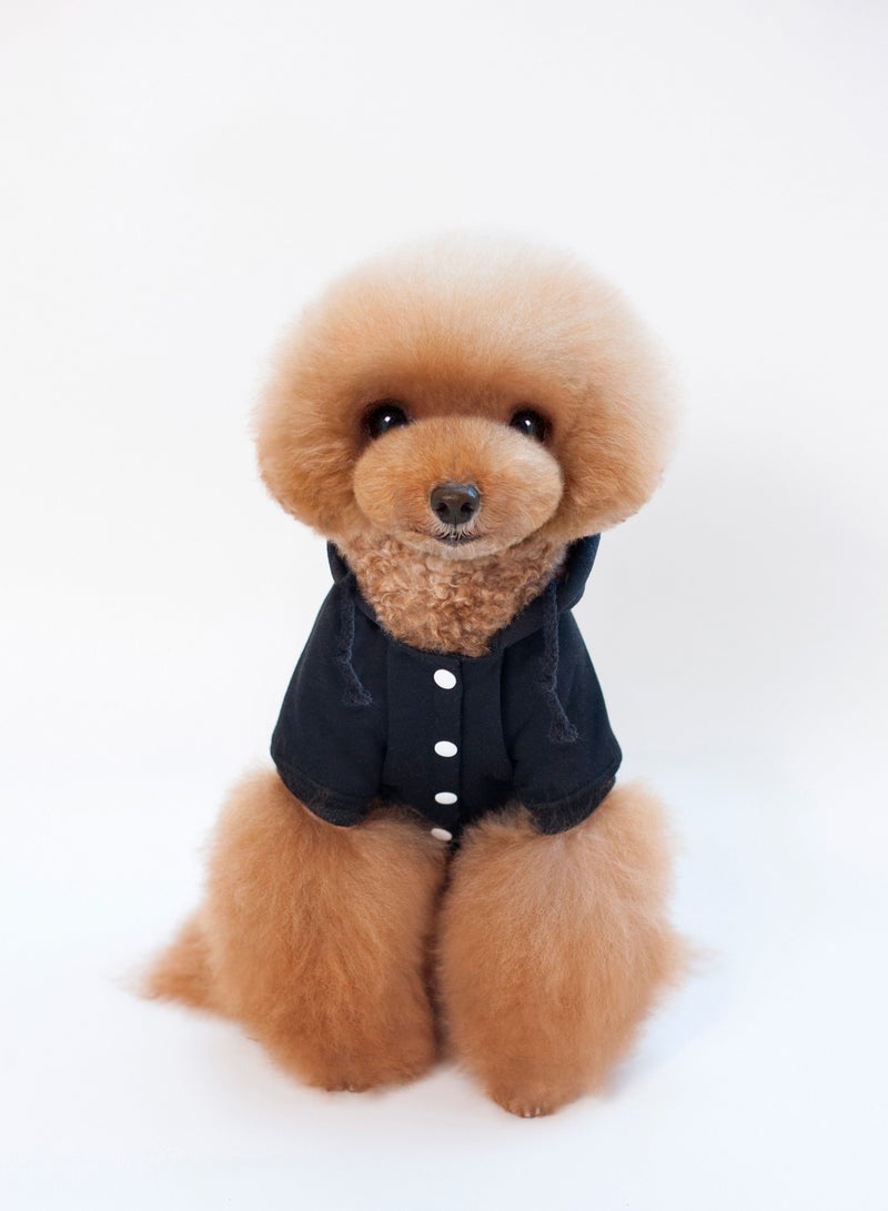 Loquat Pet dog hoodie with a hat Black - Image 1