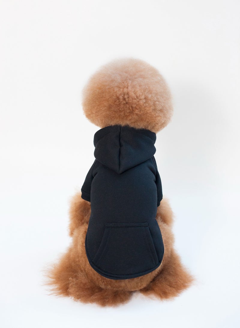Loquat Pet dog hoodie with a hat Black - Image 3