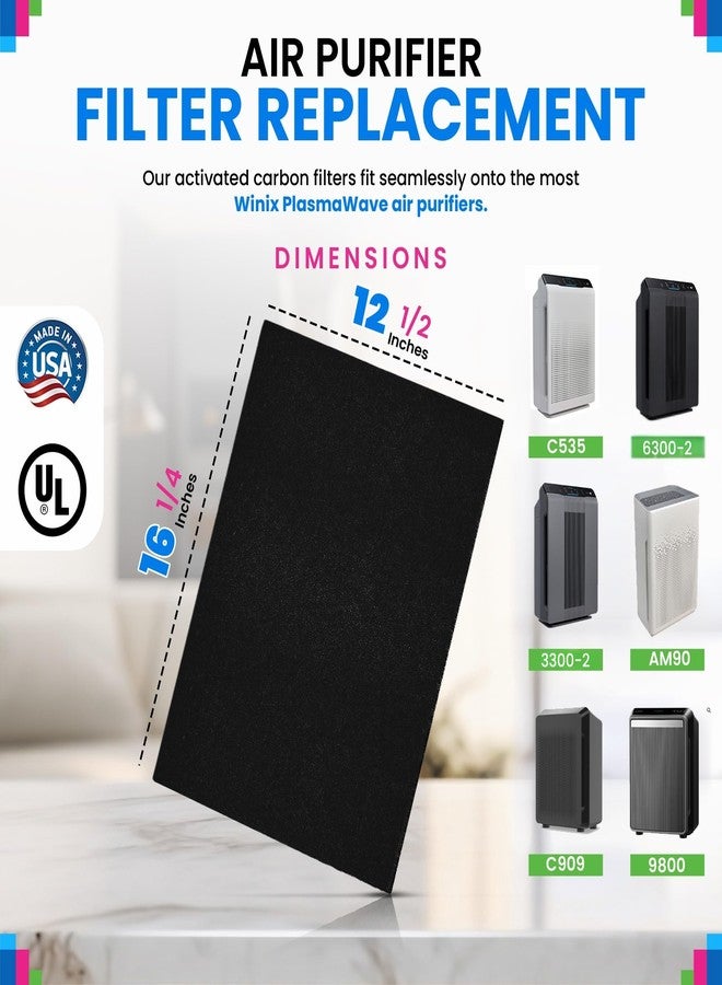 Bagean Activated Carbon Pre Filter - Compatible with Winix Filter Replacement 115115 Size 21 - Fits Plasmawave C535 5300-2 6300-2 Air Purifier Series - Filters Odors and Freshen the Air (8-Pack) - Image 3