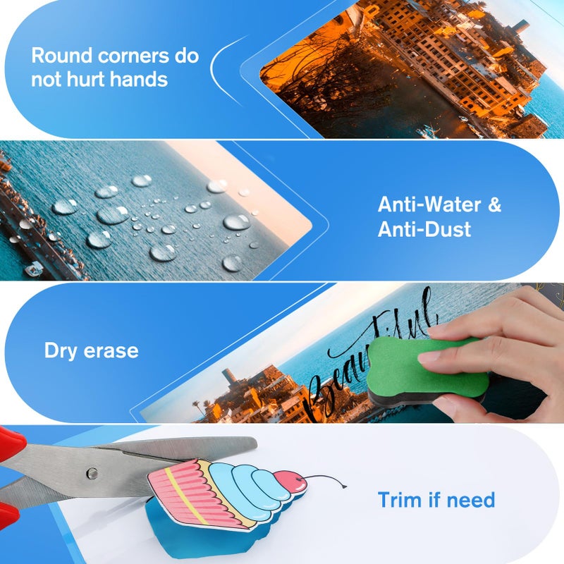 KTRIO 5 Mil Laminating Sheets 150 Pack, Various Sizes Thermal Laminating Pouches, Clear Laminate Sheets for Letter Size, Photos, Notecards, ID Badges, Business Cards, Compatible with Laminators - Image 4