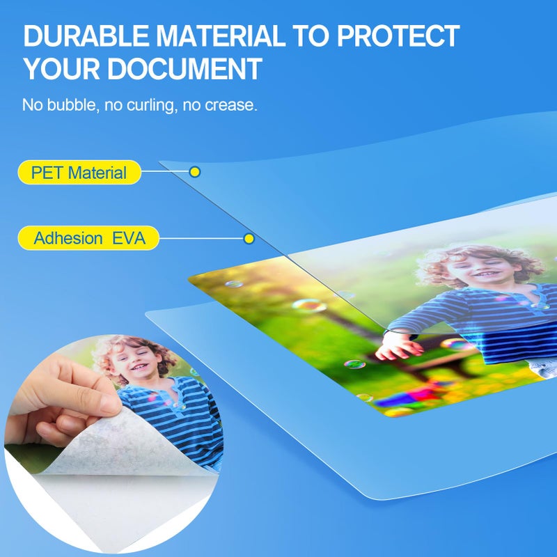 KTRIO 5 Mil Laminating Sheets 150 Pack, Various Sizes Thermal Laminating Pouches, Clear Laminate Sheets for Letter Size, Photos, Notecards, ID Badges, Business Cards, Compatible with Laminators - Image 5