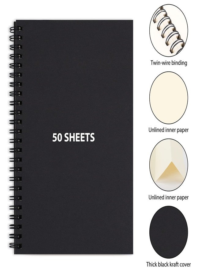 LABUK Spiral Notebook, Blank Notebook Small Sketchbook, Set of 7 (Black), A5 Size, 100gsm, 50 Sheets/100 Pages, Ideal for Schools Offices - Image 3