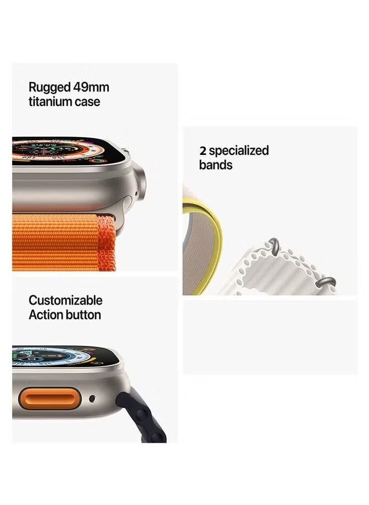 Generic - Ultra Smart Watch And Sports Watch With Two Straps, Orange And Sky Blue Combo - Image 1