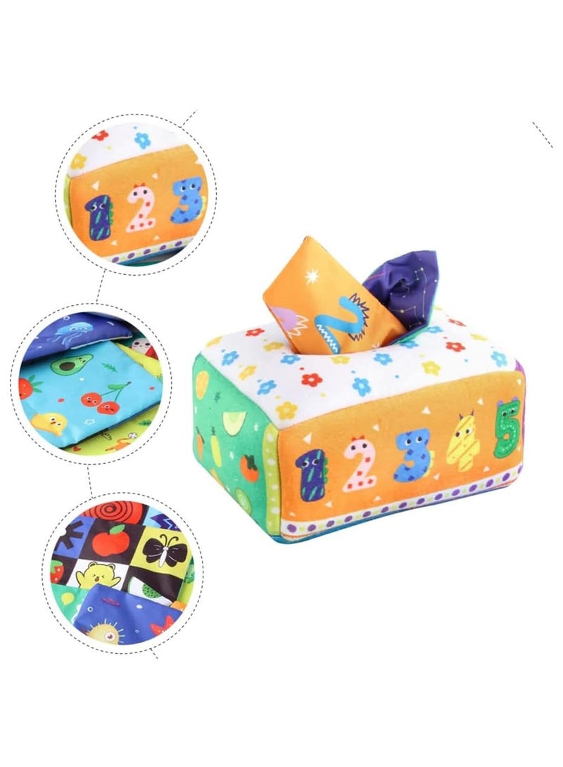 Soofam Baby Tissue Box Toy, Baby Montessori Soft Box Toy Set, Soft Newborn Sensory Toy,Suitable For 6-12 Months Old Children Magic Box Toy Or Preschool Education Toy Gift - Image 4