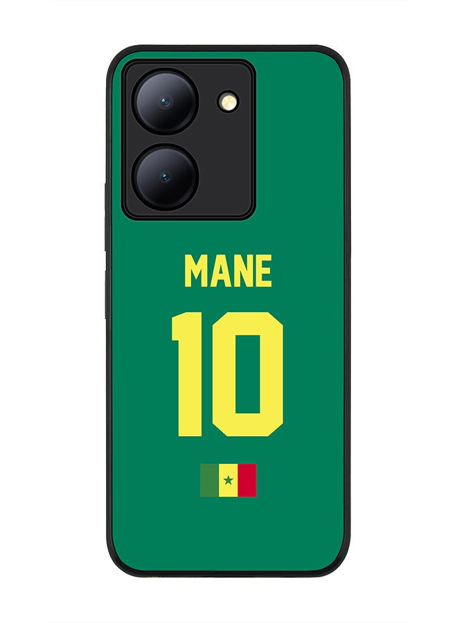 Stylizedd Rugged Black Edge case for Vivo Y27s/ Vivo Y27 5G, Slim fit Soft Flexible Rubber Edges Anti Drop Cover - Football Team - Senegal, Player Name - Mane - Image 1