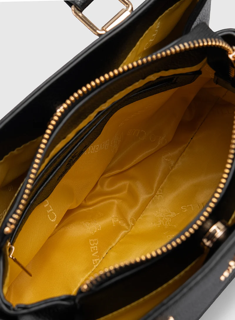 BEVERLY HILLS POLO CLUB Textured Satchel Bag