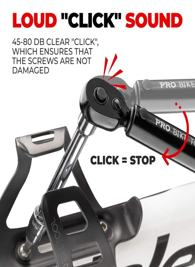 برو بايك تول مفتاح عزم الدوران من برو بايك تول بمحرك 3/8 - مفتاح عزم دوران دقيق لصيانة الدراجات - نطاق من 10 إلى 60 نيوتن متر مع تعديلات دقيقة 0.5 نيوتن متر - يتضمن محولات وقضيب تمديد وصندوق تخزين - أسود غير لامع - Image 4