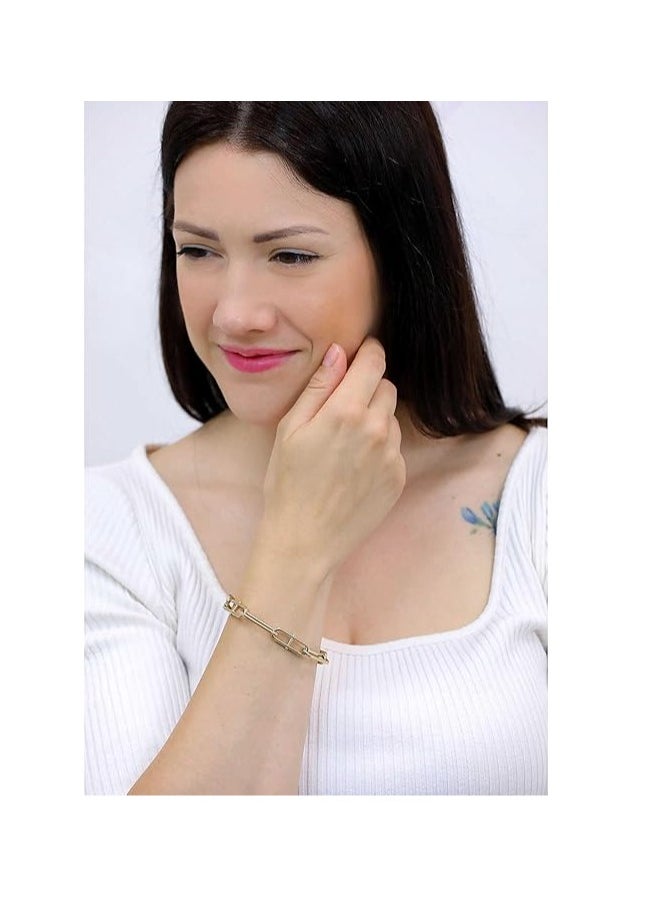 FOSSIL - Bracelet for Women Heritage, Length: 190mm, Width: 8.5mm Gold Stainless Steel Bracelet, JF04234710 - Image 1