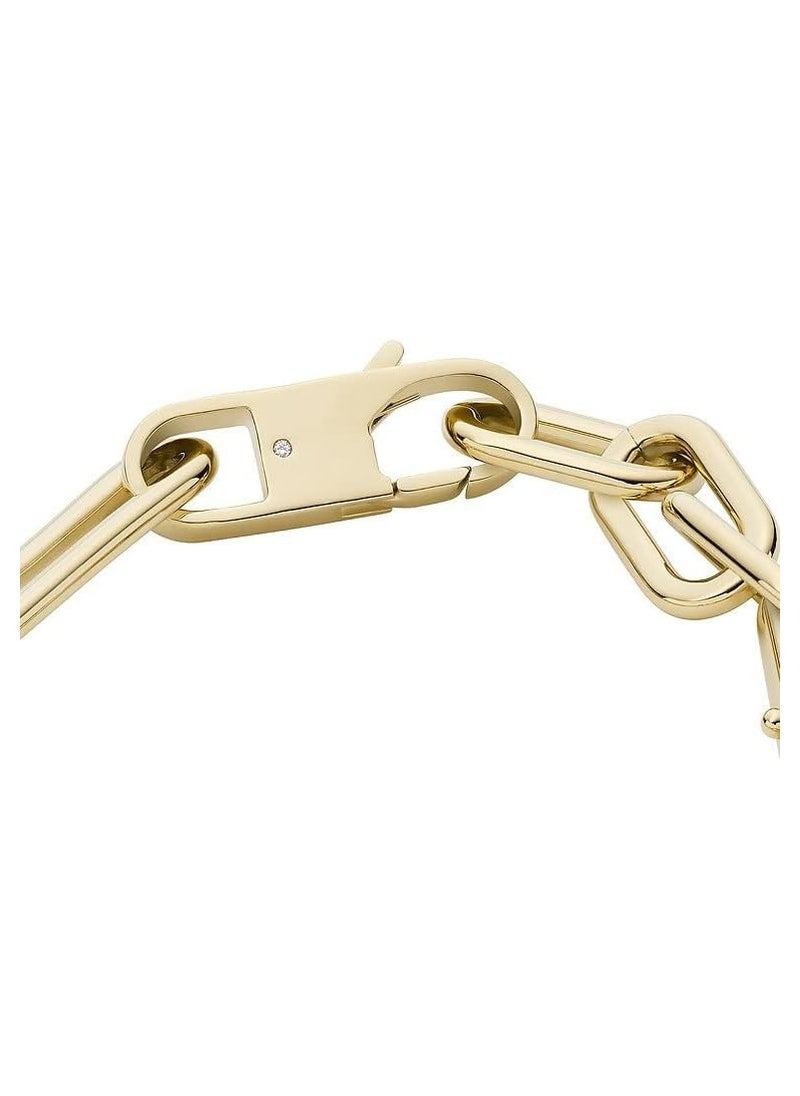 FOSSIL - Bracelet for Women Heritage, Length: 190mm, Width: 8.5mm Gold Stainless Steel Bracelet, JF04234710 - Image 1