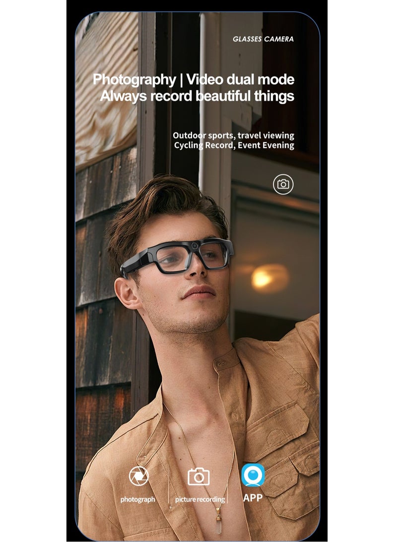 GULFLINK XV19 Blue light-Proof Wireless DV Sports Talk Listening Music Riding Shooting With Camera Bluetooth Audio Conduction Smart Glasses - Image 5