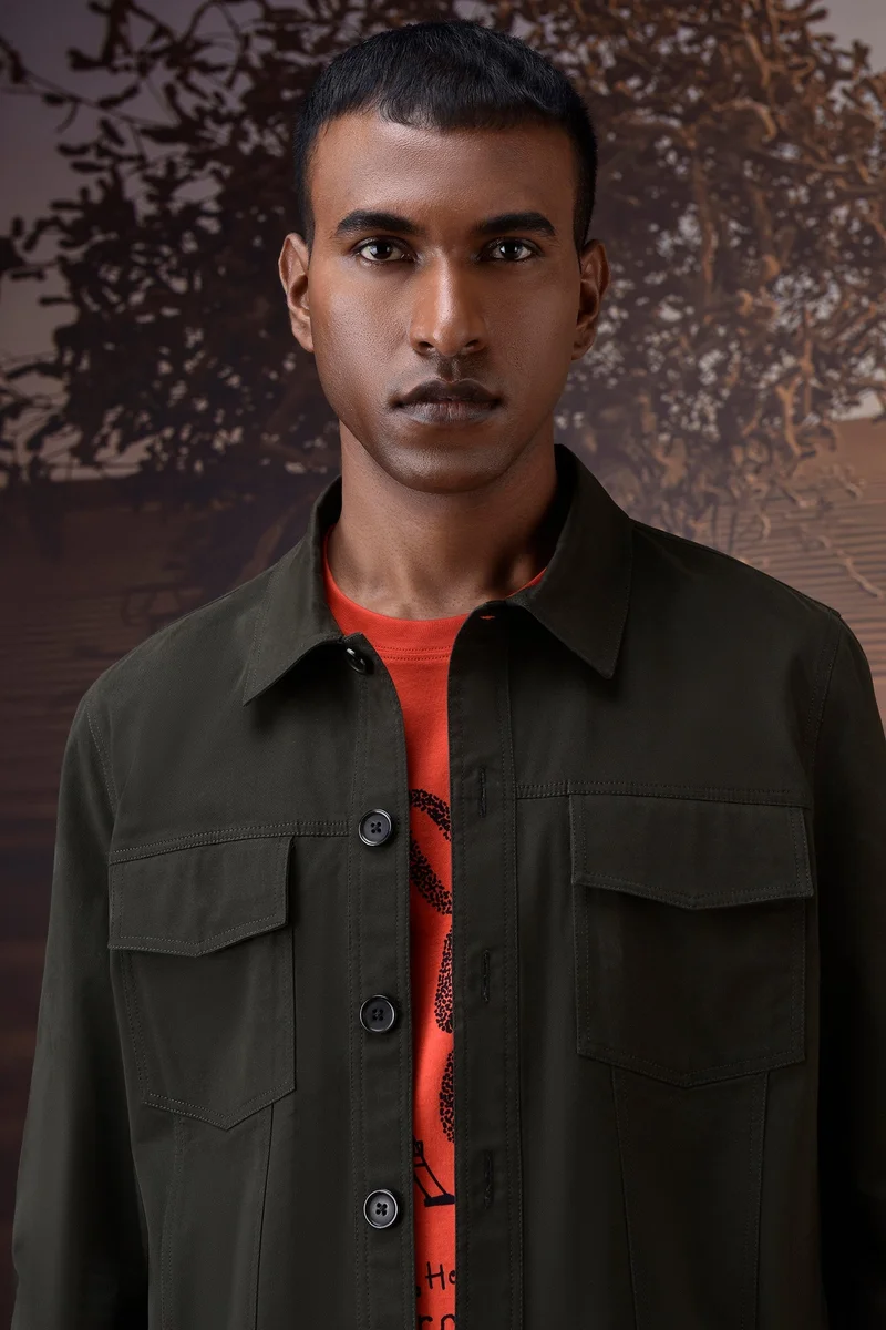 Genes Lecoanet Hemant Military Green Utility Twill Jacket