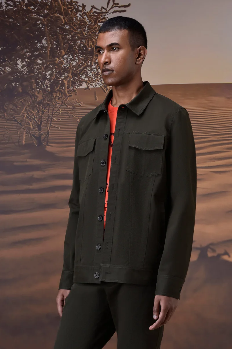 Genes Lecoanet Hemant Military Green Utility Twill Jacket