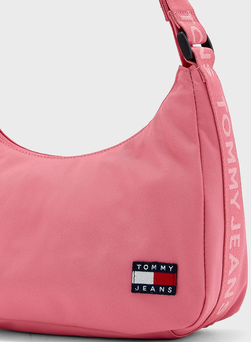 تومي جينز Logo Detail Top Handle Satchel