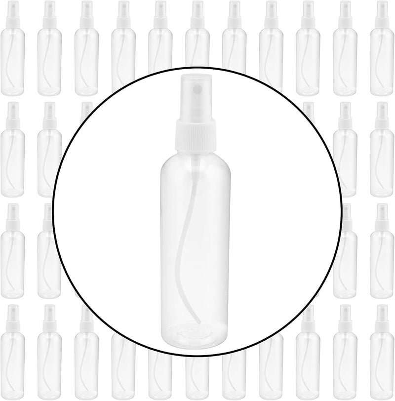 SINJEUN 50 Pack Clear Plastic Spray Bottles - 4 oz Mist Sprayers - Image 1