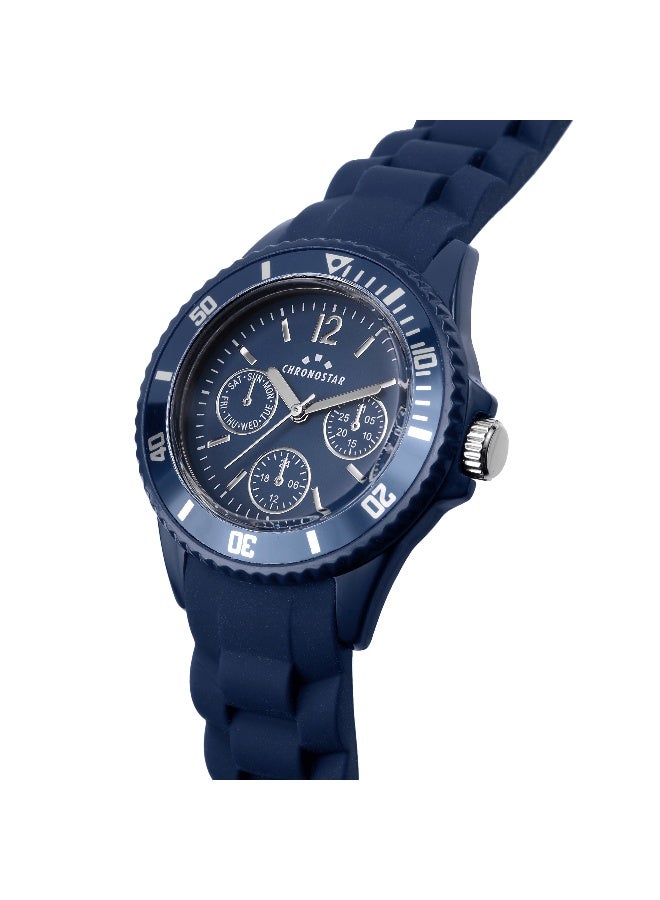 Chronostar Men's Blue Round Chronograph Dial with Blue Silicone Band Watch - 35mm - R3751288012 - Image 3