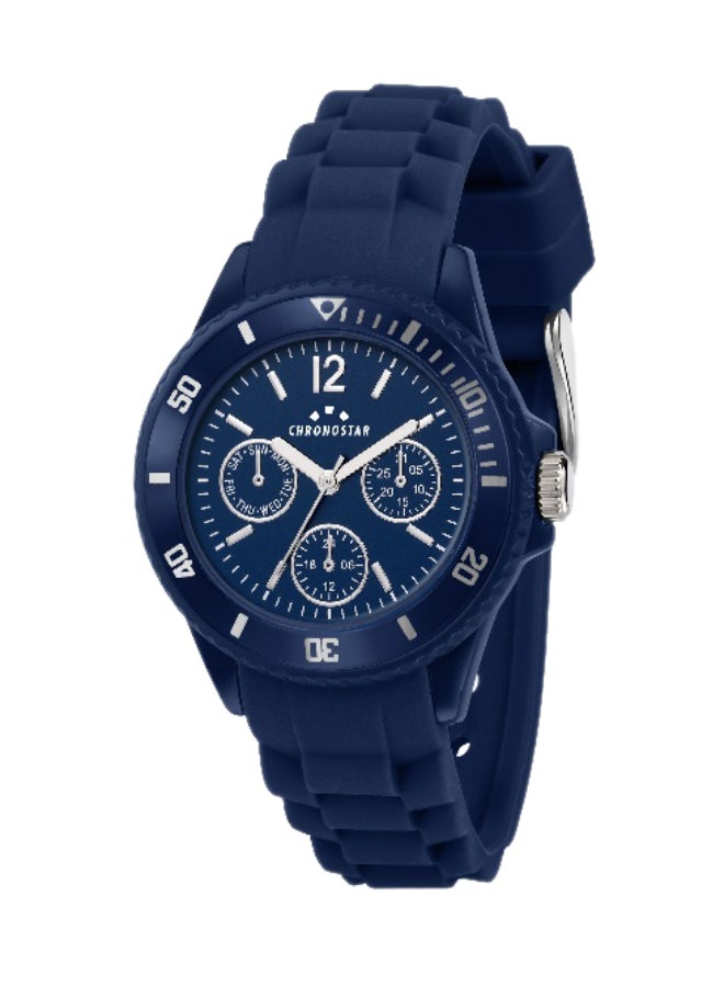 Chronostar Men's Blue Round Chronograph Dial with Blue Silicone Band Watch - 35mm - R3751288012 - Image 1
