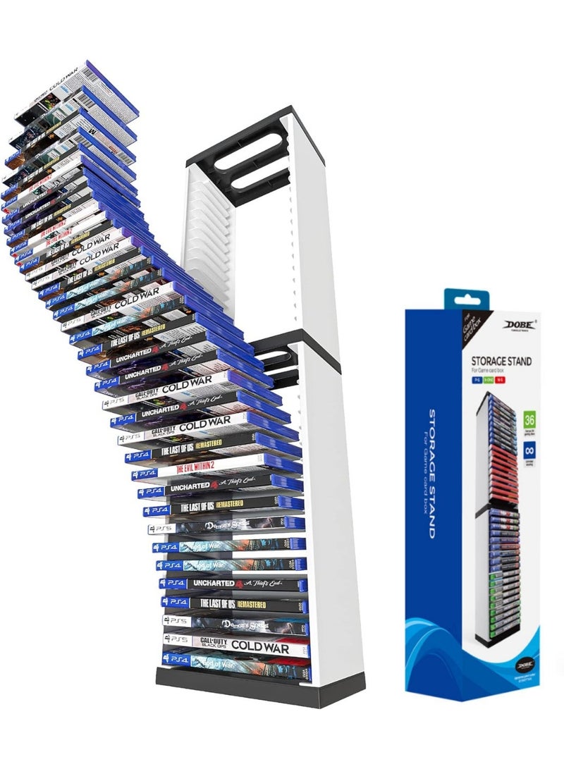 دوبي حامل تخزين ألعاب الفيديو، حامل أقراص ألعاب عالمي لأجهزة PS5/ PS4/ PS3/ Switch/ Xbox Series S & X/Xbox one Game، يتسع لـ 36 قرص ألعاب - Image 1